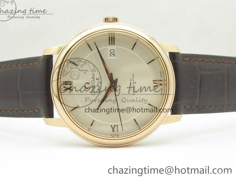 0119 Practical De Ville RG MKF 1:1 Best Edition Silver Dial RG Markers on Brown Leather Strap MIYOTA 9015 V 8049